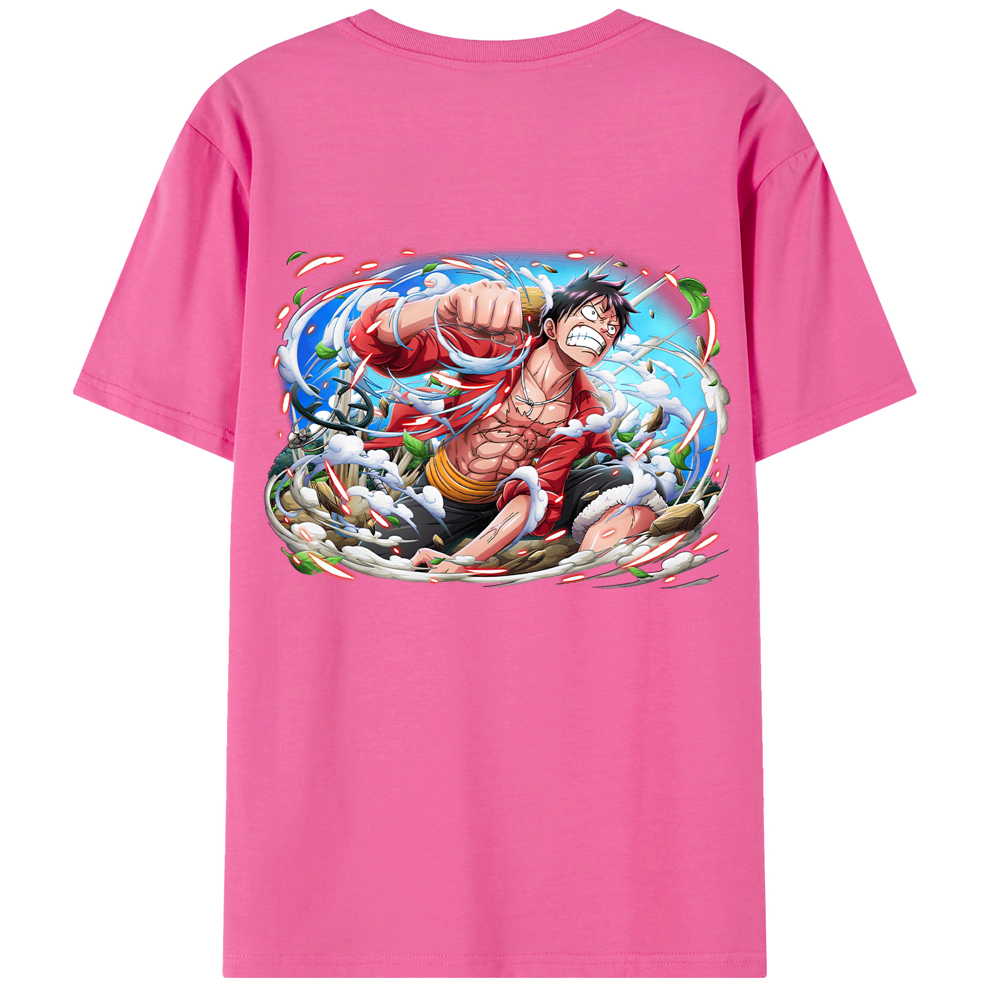 ワンピース モンキー・D・ルフィ ONE PIECE Monkey D. Luffy レディース半袖Tシャツ(バックプリント)